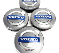 QSLLLY 4 Piezas Coche Tapas Centrales para Volvo S40 S60 S80 S90 64mm, Tapabujes Rueda Centro Tapa Llantas Polvo Herrumbre Impermeable Neumáticos Llantas