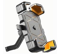 QSLLLY Soporte Movil Moto para Yamaha R6 2021 2022 2023 2024 2025,360°Grados Soporte Giratorio Ajustable Antirrobo Soporte Manillar Accesorios Teléfonos Inteligentes,Rearviewmirrorstyle-Yellow