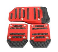 Qsnfda Cubierta Pedal Coche Cubiertas De Pedal Aluminio Antideslizantes Universales para Automóviles AT MT Juego Acelerador Embrague Freno 3 Colores Fundas Pedales Coche(Manual Red Set)
