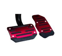 Qsnfda Cubierta Pedal Coche Cubiertas De Pedal Aluminio Antideslizantes Universales para Automóviles AT MT Juego Acelerador Embrague Freno 3 Colores Fundas Pedales Coche(Automatic Red Set)