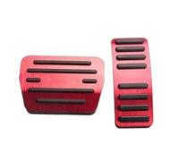 Qsnfda Cubierta Pedal Coche Cubiertas de Pedal Aluminio para Jetour para X70 X90 para Plus X95 para Dashing 2018-2025 AT MT sin Taladro 4 Colores LHD RHD Fundas Pedales Coche(Red AT 2pcs)