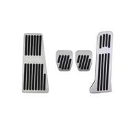 Qsnfda Cubierta Pedal Coche para Mazda 3 Pedal de aleación Aluminio Acelerador Coche Estera Freno Combustible Accesorios Cubierta Descanso 2014-2018 Fundas Pedales Coche(LHD MT 4pcs Silver)
