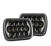 Qsnfda Faro Principal Para Cherokee Faros Delanteros LED Rectangulares Y Cuadrados De 5 X 7 Pulgadas Y 55W Con Luces De Giro DRL Simples Faros Principales(2X A headlight)