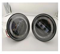 Qsnfda Faro Principal Para Hummer H2 2003-2009 Luz Antiniebla LED DRL Blanca Con Anillo De Halo De 4 Pulgadas Y 30W Reinstalación Para Coche Faros Principales(Negro)