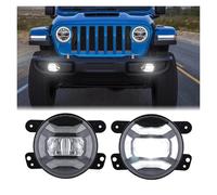 Qsnfda Faro Principal Para Jeep Para Wrangler Para Grand Para Cherokee 1997-2018 Luces Antiniebla LED 4 Pulgadas Con Luz Cruce Y Señal De Giro DRL Blanca Faros Principales