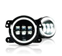 Qsnfda Faro Principal Para Jeep Para Wrangler Para Grand Para Cherokee Halo Luces Antiniebla LED 4 Pulgadas Luces Antiniebla Del Parachoques Delantero Faros Principales(Without extra Wire)