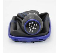 Qsnfda Pomo de palanca de cambios Para Seat Para León Para Toledo (1999-2001) Perilla Cambio Marchas 5 Velocidades 12 Mm Línea Azul Con Funda Cuero PU