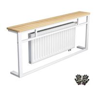 QSNYJPL Balda Radiador Decorativa, Cubreradiador, Mesa Consola | Tapa Radiadores Alto con Superficie de Madera y Patas de Acero para el Hogar u Oficina(Yellow,80x20x89cm/31.5x8x35in)