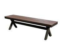 QSNYJPL Banco de Jardin Sin Respaldo, Banco Exterior Jardin de Madera Plástico con Estructura Estable de Acero Galvanizado para Porche, Césped, Soporta 400 Kg(Brown,180cm/71in)