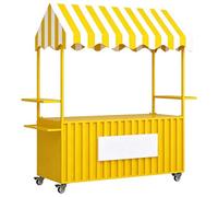 QSNYJPL Carro de Ventas Portátil, Genérico Puesto de Mercado Móvil con Ruedas y Toldo para Eventos al Aire Libre, en la Calle y en Mercados(Yellow,160cm/63in)