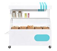 QSNYJPL Carro de Ventas Portátil Metálico con Toldo, Genérico Puesto de Mercado Móvil con Cubierta Protectora de Acrílico para Mercados y Eventos(White,180cm/71in)