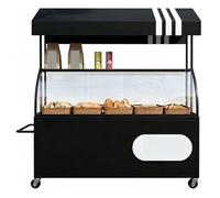 QSNYJPL Carro de Ventas Portátil Metálico con Toldo, Genérico Puesto de Mercado Móvil con Cubierta Protectora de Acrílico para Mercados y Eventos(Black,180cm/71in)