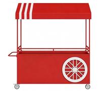 QSNYJPL Carro de Ventas Portátil Móvil con Ruedas, Genérico Puesto de Mercado con Toldo y Asa para Mercados, Fiestas y Festivales(Red,160cm/63in)