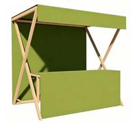 QSNYJPL Genérico Puesto de Mercado, Carrito Plegable para Vendedores con Toldo, Carrito de Comida Callejera de Madera para Festivales, Mercados y Eventos al Aire Libre(Green,200cm/79in)