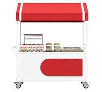 QSNYJPL Genérico Puesto de Mercado con Toldo y Ruedas, Móvil Carro de Ventas Portátil en Mercados, Festivales y Eventos(Red,120cm/47in)