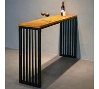 QSNYJPL Mesa Alta, Mesa de Bar Alta para Cocina Rectangular Estrecha con Tablero de Madera Maciza con Estructura de Hierro a Rayas para Sala de Estar, Fiestas, Diseño Modular(100cm/39in)