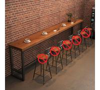 QSNYJPL Mesa de Bar Cuadrada, Mesas Altas Cocina con Tablero de Madera Maciza de 2 Cm de Grosor y Patas de Hierro para Cocina, Sala de Estar, Fiestas o Recibidor(180x40cm/71x16in)