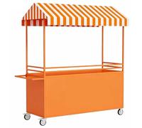 QSNYJPL Puestos Ambulantes Portátiles con Toldo y Asa, Móvil Genérico Puesto de Mercado con Deflector Elevado para Mercados, Calles y Eventos(Orange,120cm/47in)