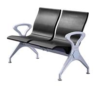 QSNYJPL Sillas de Sala de Espera 2 Plazas, Sillas con Reposabrazos Oficina PU, Banco de Espera per Ospiti para Aeropuerto, Clínica, Hospital, Banco, con Capacidad de 500 kg(Black)
