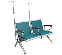 QSNYJPL Sillon Relax Reclinable de 2 Plazas, Silla Sala de Espera con Portasueros de Primeros Auxilios con Respaldo y Reposabrazos de Madera Maciza para Hospitales y Clínicas(Green)
