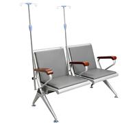 QSNYJPL Sillon Relax Reclinable de 2 Plazas, Silla Sala de Espera con Portasueros de Primeros Auxilios con Respaldo y Reposabrazos de Madera Maciza para Hospitales y Clínicas(Gray)