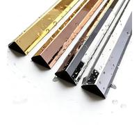 QSPNVFB 3pcs Protección De Bordes De Pared Acero Inoxidable, Perfil De Ángulo Metal Protección De Esquinas Y Bordes Forma De L Decorative Strips Puertas(Rose Gold,W 3.5CM (1-2/5inch))
