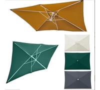 QSPNVFB 3x2 M Tela De Repuesto para Rectangular Sombrilla 6 Varillas Toldo De Repuesto para Parasol De Patio, Protección UV Cubierta para Sombrilla(Beige)