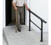 QSPNVFB Barandilla Escalera Exterior Parapeto Pasamanos De Hierro Barrotes De Balaustre En Suelo Antideslizante Para Cubierta Jardin Porche Entradas(120cm(4ft))