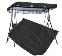 QSPNVFB Columpio De Hollywood Cubierta De Toldo, Impermeable Techo De Repuesto para Balancín De Jardín Exterior 3 Plazas, Tela De Repuesto para Columpio(Black,190x132 CM (75x52 Inch))