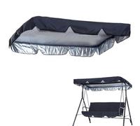 QSPNVFB Cubierta De Toldo para Columpio De Hollywood, Impermeable Toldo De Balancín De Jardín Exterior 3 Plazas, Tela De Repuesto para Silla De Columpio(Black,164x114 CM (65x45 Inch))