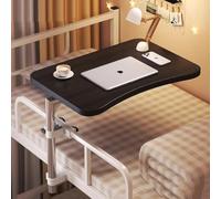 QSPNVFB Escritorio Flotante para Dormitorio Universitario Mesa Cama Plegable Mesita De Noche Giratoria 360º Escritorio para Ordenador Estudio Dormitorio(Black)