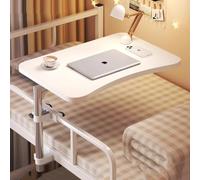 QSPNVFB Escritorio Flotante para Dormitorio Universitario Mesa Cama Plegable Mesita De Noche Giratoria 360º Escritorio para Ordenador Estudio Dormitorio(White)