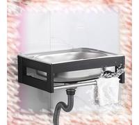 QSPNVFB Fregadero De Pared, Pequeño Fregadero De Cocina De Acero Inoxidable, 1 Cubeta Fregadero Comercia, Industriales Lavabo para Autocaravana Garaje(Without Faucet,52x38 cm(20x15 in))