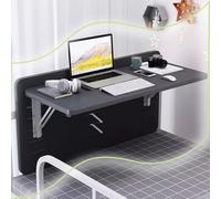 QSPNVFB Mesa Cama Plegable Escritorio De Pared, Pequeño Mesa De Estudio Flotante, Mesa De Comedor Abatible para Cocina Oficina Dormitorio Lavadero(Grey,60cm(24"))
