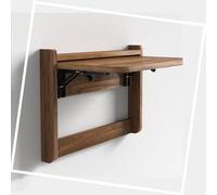 QSPNVFB Mesa De Comedor De Pared Pequeño, Escritorio De Trabajo Plegable Madera, Repisa Flotante Multifunción para Cocina Oficina Dormitorio(Walnut-b,Large)