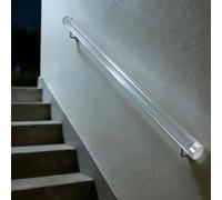 QSPNVFB Pasamanos De Escalera De Acrílico Transparente Barandilla En Pared 100cm Barra Agarre Antideslizante Para Balcones Terrazas Porche Garaje