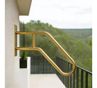 QSPNVFB Pasamanos De Escalera En Pared Barandilla Forma De U Metal Barra Agarre Para Baño Antideslizante Asidero De Seguridad Para Jardin Cubierta Porche(Gold,59cm(23"))
