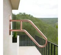 QSPNVFB Pasamanos De Escalera En Pared Barandilla Forma De U Metal Barra Agarre Para Baño Antideslizante Asidero De Seguridad Para Jardin Cubierta Porche(Rose Gold,66cm (26"))