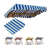 QSPNVFB Rayas Funda De Techo para Balancín De Jardín 160cm 180cm 200cm 250cm Toldo De Columpio De Hollywood, Cubierta De Repuesto para Columpio Exterior(Blue Stripe,165x120cm(65x47in))