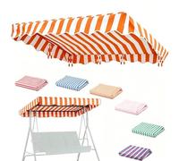 QSPNVFB Rayas Toldo De Columpio De Hollywood Cubierta De Repuesto Para Para Balancín Jardín Exterior Funda De Repuesto Para Balancín Patio(Orange stripe,190x132cm/75x52in)