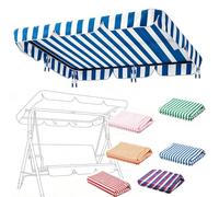 QSPNVFB Rayas Toldo De Columpio Jardín Cubierta De Repuesto Para Balancín De Hollywood 142x120 195x115 250x185 Funda De Repuesto Balancín Patio Exterior(Blue stripe,195X125cm/76x49in)