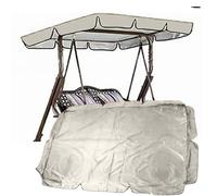 QSPNVFB Techo De Repuesto para Columpio De Hollywood, Impermeable Toldo De Balancín De Jardín 3 Plazas, Funda De Repuesto para Silla De Columpio Exterior(Beige,195x125 CM (77x49 Inch))