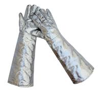 QSTDGVPW 2 Pares de Guantes de Soldadura de Papel de Aluminio, Guantes Térmicos Aislantes, Cómodos Y Profesionales Resistentes Al para Cocinar, Hornear Y, 60 Cm 350 a 1000