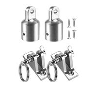 QSTDGVPW 2 Piezas de Bisagras para Cubierta Y Tapas de Extremo de Ojo, Superiores, Se Adaptan a Tubos de 25 Mm, Acabado Pulido, Accesorio para Barcos, Bisagra de 60x18 Mm