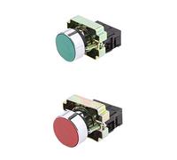 QSTDGVPW 2x + Rojo Interruptor Pulsador Empotrable con Automático N/O Plano