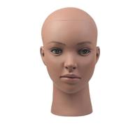 QSTDGVPW Cabeza de Maniquí, Cabeza de Muñeca Calva, Cabeza de Entrenamiento de Cosmetología para La Fabricación Y Estilismo de Pelucas, Soporte Multiusos para