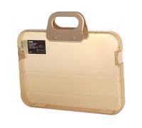 QSTDGVPW Caja de Almacenamiento Portátil A4, Estuche Impermeable Multifuncional para Cartas, álbumes de Recortes Y Accesorios de Fotografía con Broches. Artícu, Caqui
