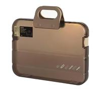 QSTDGVPW Caja de Almacenamiento Portátil A4, Estuche Impermeable Multifuncional para Cartas, álbumes de Recortes Y Accesorios de Fotografía con Broches. Artícu, MarrÓn