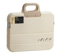 QSTDGVPW Caja de Almacenamiento Portátil A4, Estuche Impermeable Multifuncional para Cartas, álbumes de Recortes Y Accesorios de Fotografía con Broches. Artícu, de Color Crema