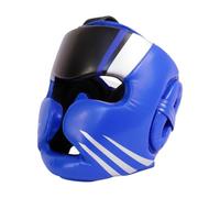 QSTDGVPW Casco de Boxeo con Protección Facial Completa, Acolchado, con Protección para La Frente Y Las Orejas, Ideal para Entrenamiento de Muay Thai, Azul m